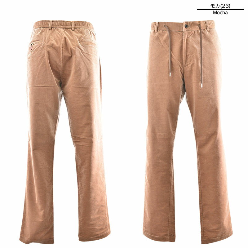 セール 30%OFF ALCOTT HILL アルコットヒル ロングパンツ メンズ 2024秋冬 腰ひも有 ノータック 日本製 ロゴ 45-5310-10