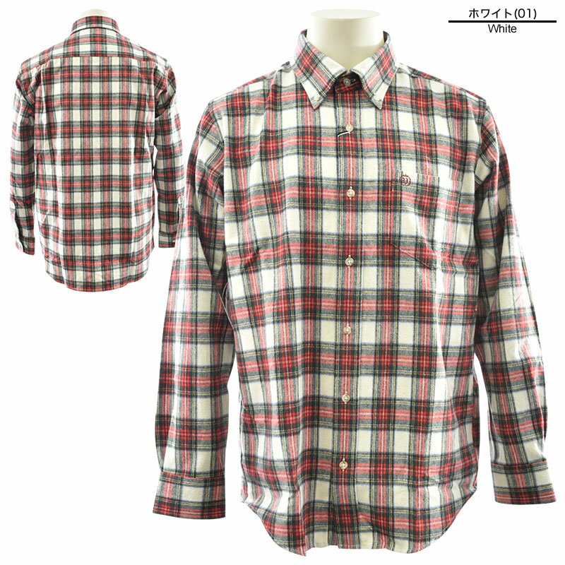 VINCI ヴィンチ 長袖 カジュアルシャツ メンズ 2024秋冬 コットン ボタンダウン 刺繍 ロゴ 45-1106-19