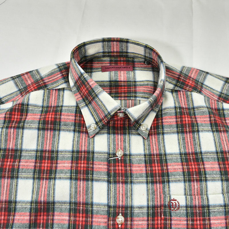 VINCI ヴィンチ 長袖 カジュアルシャツ メンズ 2024秋冬 コットン ボタンダウン 刺繍 ロゴ 45-1106-19