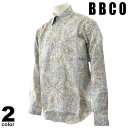 セール 30%OFF BBCO ビビコ 長袖 カジュアルシャツ メンズ 春夏 総柄 コットン100% 日本製 41-1103-01|詳細画像