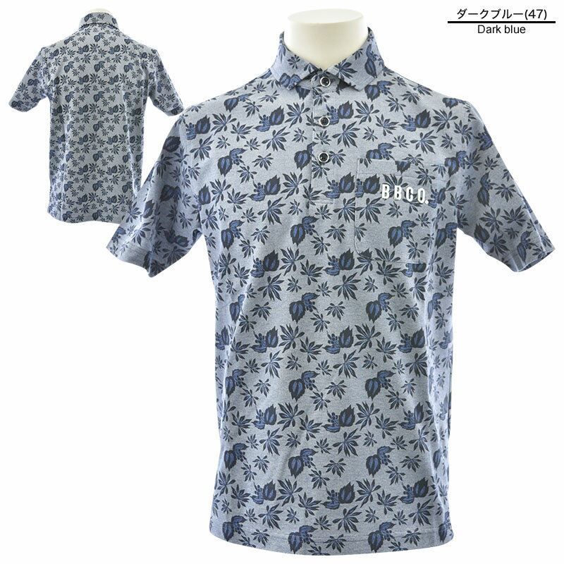 セール 30%OFF BBCO ビビコ 半袖 ポロシャツ メンズ 春夏 総柄 綿混 日本製 41-2801-01