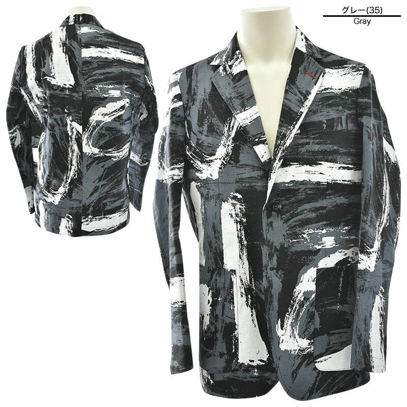 セール 30%OFF BBCO ビビコ テーラージャケット メンズ 春夏 麻 総柄 日本製 41-4101-01