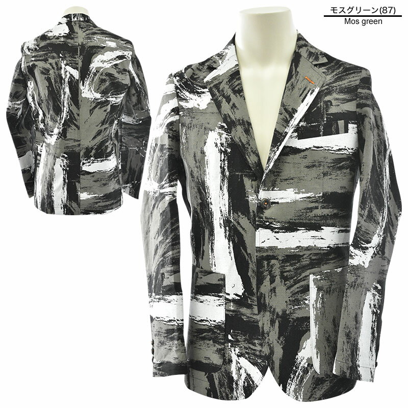 セール 30%OFF BBCO ビビコ テーラージャケット メンズ 春夏 麻 総柄 日本製 41-4101-01