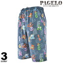 PAGELO パジェロ ショートパンツ メンズ 春夏 短パン ポリエステル メッシュ 総柄 41-5515-07