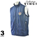 VINCI ヴィンチ メッシュベスト メンズ 2025春夏 ワッペン アウトドア フードなし カジュアル ジップアップ ストライプ 51-3500-09
