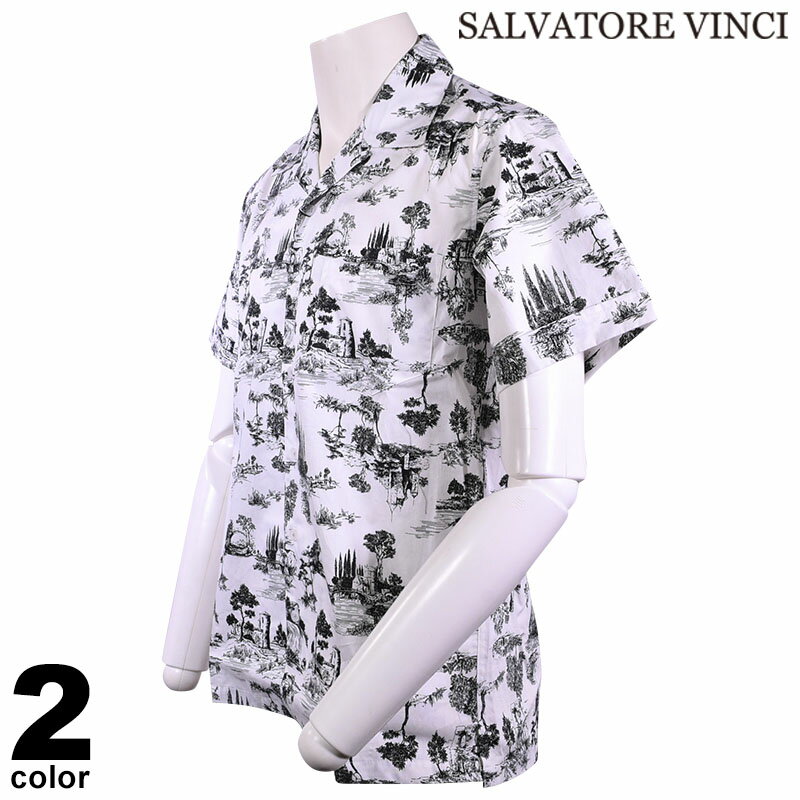 VINCI ヴィンチ 半袖 カジュアルシャツ メンズ 春夏 コットン 胸ポケット付き 日本製 ロゴ 31-2009-19