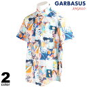 セール 30%OFF ANGELO GARBASUS アンジェロ ガルバス 半袖 カジュアルシャツ メンズ 春夏 総柄 コットン 胸ポケット付き ロゴ 31-2101-03(4)