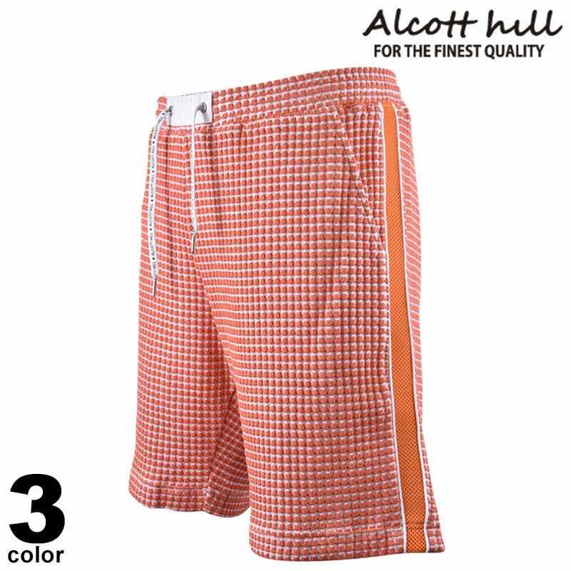 セール 30%OFF ALCOTT HILL アルコットヒル ショートパンツ メンズ 春夏 パイル地 短パン ロゴ 31-5507-10