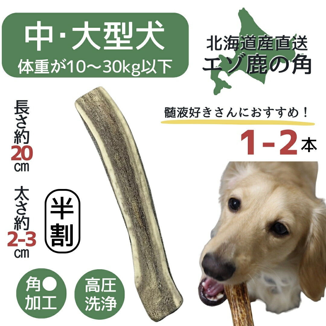 【15・16日限定3点同時購入で半額】鹿角 20センチ 半割り 道産 北海道 犬のおやつ 蝦夷鹿 鹿角 鹿の角 髄 髄液 犬 デンタルケア 無添加 半割 長持ち 犬用品 犬用 おもちゃ ペットグッズ ペット いぬ ドッグ 歯みがき 中型犬 大型犬 ペット用品 ガム 犬のガム