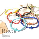 ★決算セール★ナチュラルストーンボールビーズxクロスブレスレット / revo. レヴォ メンズ ユニセックス バングル