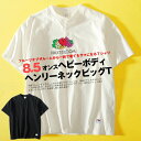 ヘンリーネックビッグT ヘビーウェイト Tシャツ 半袖 8.5oz FRUIT OF THE LOOM フルーツオブザルーム 無地Tシャツ ブランド メンズ 厚手 ビッグシルエット