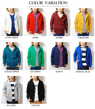ウール混 ニットパーカー ボタンパーカー メンズ パーカー ニットセーター ブラック ホワイト ネイビー レッド グリーン tp