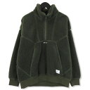 【中古】美品 WTAPS ダブルタップス ハイネック プルオーバー 222ATDT-JKM01 ボア フリース アノラック MECH JACKET オリーブ 1 メンズ71008382