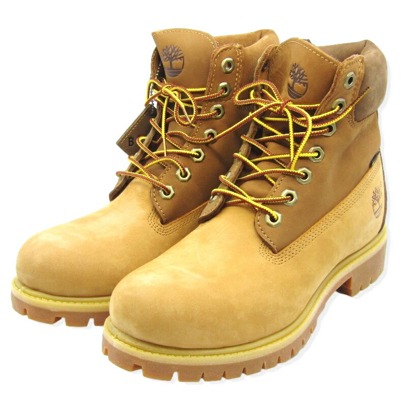 【中古】未使用 Timberland × BEAMS ティンバーランド US7.5W 25.5cm レースアップブーツ 6inch Premium Boots WHEAT NUBUCK イエローブーツ ワークブーツ ビームス Vibram GORE-TEX ビブラムソール ゴアテックス ブーツ35002981