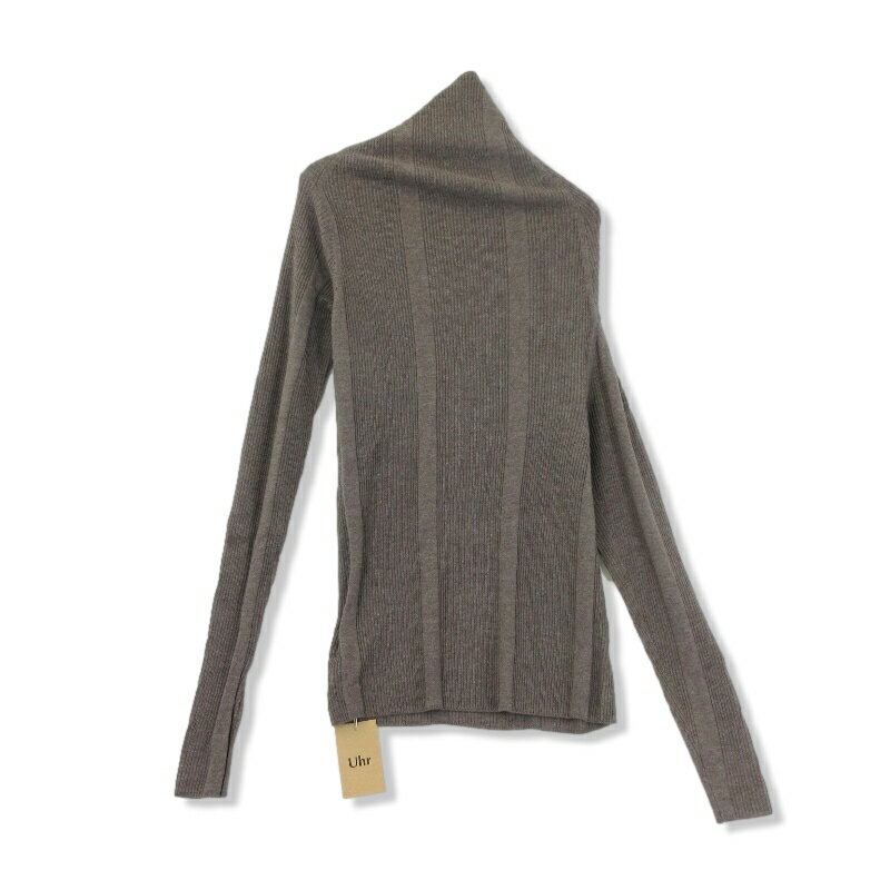 未使用 Uhr ウーア ハイネック ニット 20AWUhr-KT182 Asymmetrical Highneck Knit アシンメトリー レディース モカ M タグ付き 22000254