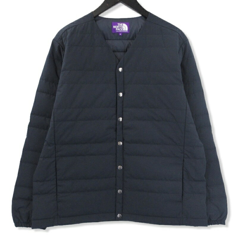 【中古】美品 THE NORTH FACE PURPLE LABEL ノースフェイス パープルレーベル ダウン カーディガン ND2360N Down Cardigan ネイビー S 65/35 ダウンジャケット メンズ71008790