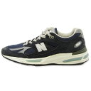 【中古】美品 New Balance ニューバランス UK8D U991NV2 UK製 ランニングシューズ 英国製 991v2 ネイビー スニーカー22000370