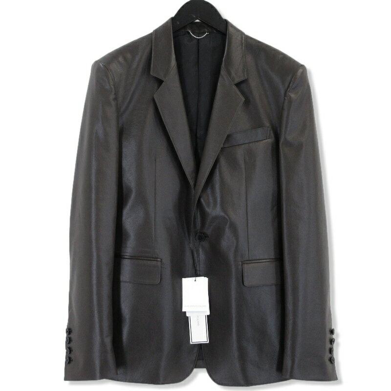 未使用 JOHN LAWRENCE SULLIVAN ジョンローレンスサリバン ビーガンレザー シングルジャケット 1B006-0123-16 ブラウン 茶 44 VEGAN LEATHER SINGLE JACKET メンズ70015474