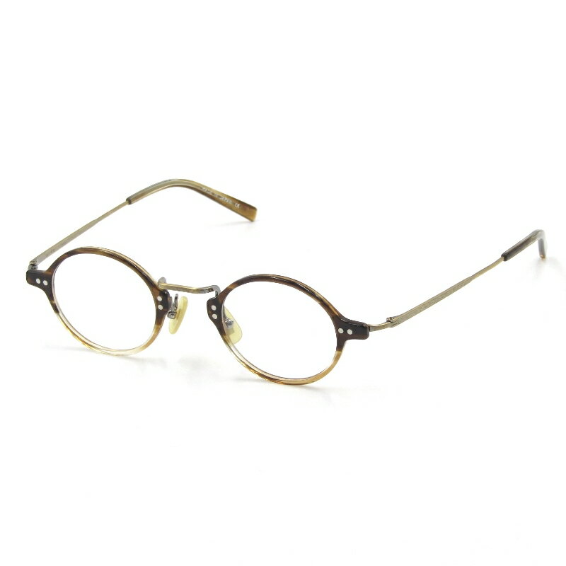 【中古】美品 金子眼鏡 カネコガンキョウ メガネフレーム KV-68 ラウンド コンビ 日本製 VINTAGEシリーズ BRH ブラウンハーフ サングラス メガネ 眼鏡65005721