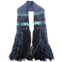 【中古】未使用 elephant TRIBAL fabrics エレファントトライバルファブリックス カウチン ベスト マフラー E01-KVM23F パープル Cowichan Vest or Muffler ユニセックス ハンドニット 28007518