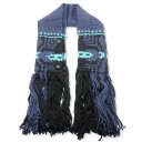 【中古】未使用 elephant TRIBAL fabrics エレファントトライバルファブリックス カウチン ベスト マフラー E01-KVM23F パープル Cowichan Vest or Muffler ユニセックス ハンドニット 28007519