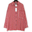 【中古】未使用 destin デスティン RIROBAN BANDANA SHIRT riroban-bandana-woman-A22 長袖チェックシャツ フランネル レディース RED M ウール カシミア バンダナ ネルシャツ 71009239