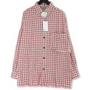 【中古】未使用 destin デスティン RIRO LABRA SHIRT riro-labra-woman-A22 長袖チェックシャツ フランネル レディース RED PINK L ウール カシミア ネルシャツ 71009241