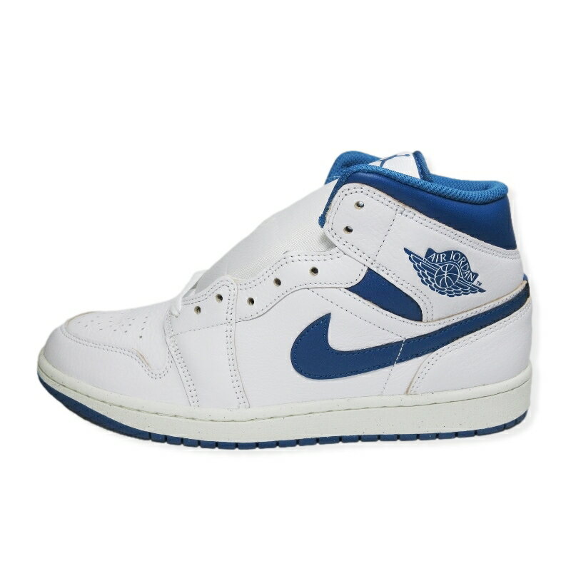 【中古】未使用 NIKE ナイキ 27.5cm AIR JORDAN 1 MID SE FN5215-141 エアジョーダン1 ミッド WHITE/SAIL/INDUSTRIAL BLUE インダストリアルブルー スニーカー70015533