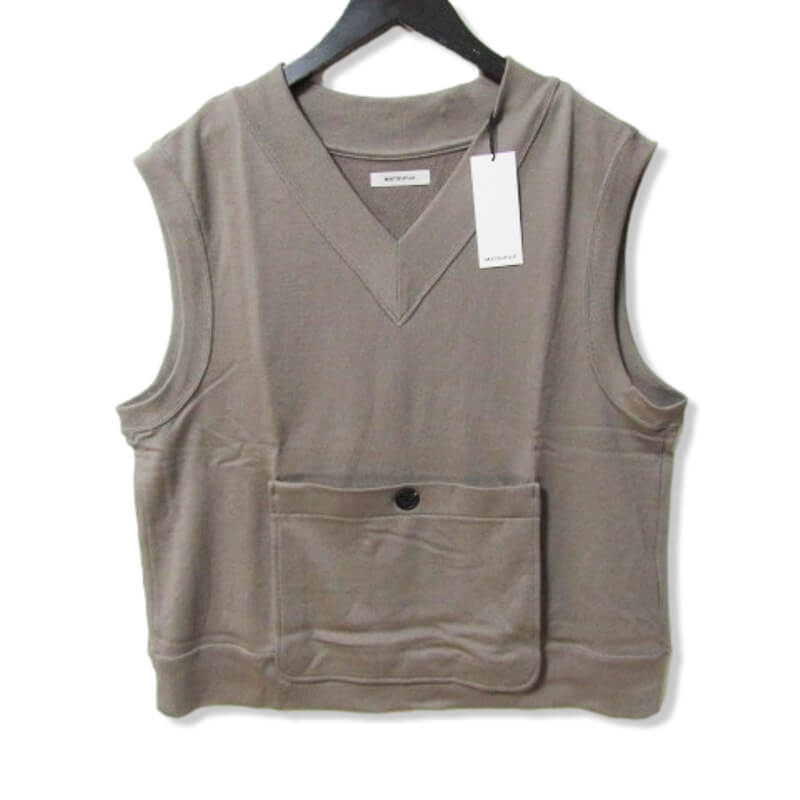 未使用 MATSUFUJI マツフジ ベスト Big Pocket Sweat Vest M231-0603 スピーマコットン 日本製 グレー 2 タグ付き メンズ27105915