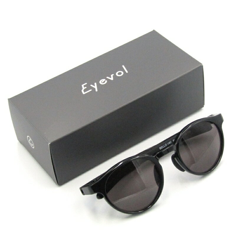 【中古】未使用 Eyevol アイヴォル サングラス BELLO 49 BK-DG-DK.GRY ベロ ボストン 日本製 ブラック/ダークグレー デイリーユース/スポーツ EYEVAN メガネ 眼鏡 50017766