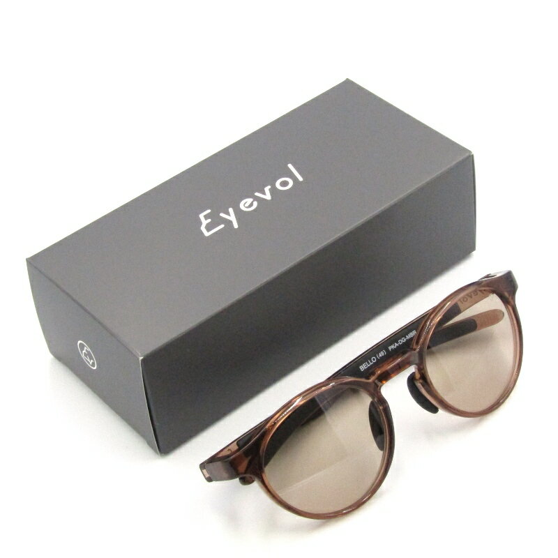 【中古】未使用 Eyevol アイヴォル サングラス BELLO 49 PKA-DG-MBR ベロ ボストン 日本製 ピンクアンバー/ダークグレー デイリーユース/スポーツ EYEVAN メガネ 眼鏡 50017768