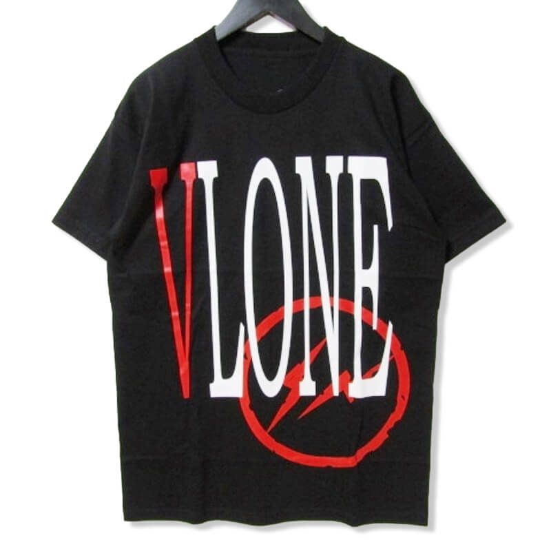 【中古】未使用 Vlone × Fragment ヴィーロン 半袖Tシャツ Staple T-Shirts フラグメント プリント Tee ブラック 黒 L メンズ27106083