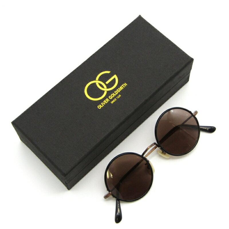 【中古】未使用 OLIVER GOLDSMITH オリバーゴールドスミス サングラス PINNER 48 SG ピナー ラウンド セル巻き 日本製 A COPPER OSBK ブラウン メガネ 眼鏡 50018029