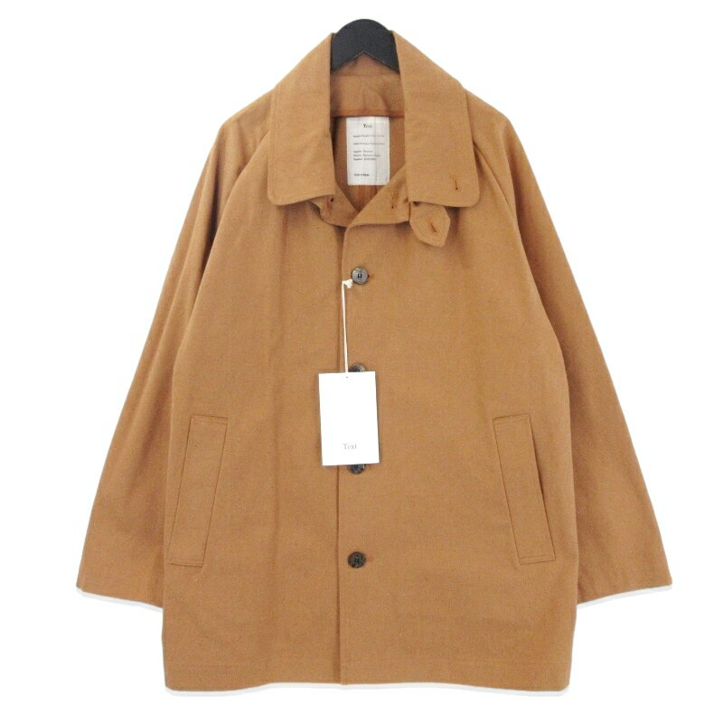 【中古】未使用 Text テクスト オーバーコート T20A-03CO01C Unlined Overcoat キャンバスコットン 日本製 ブラウン 2 タグ付きメンズ 20019319