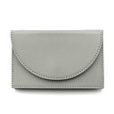 【中古】未使用 ke shi ki ケシキ カードケース Card case ミニ財布 マルチケース 半円形 牛革 着脱式ストラップ付 Gray レザー 240...