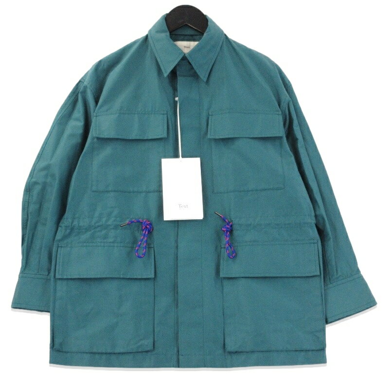 【中古】未使用 Text テクスト ミリタリー サファリジャケット T20A-02BL01C Military Jacket ブルーグリーン 0 タグ付き メンズ 70016178