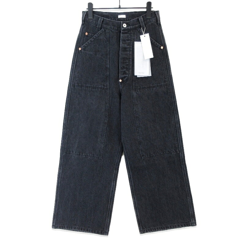 【中古】未使用 SEEALL シーオール Double Knee Painter Pants SAU41 C1783 ダブルニー ペインターパンツ デニム グレー 1 タグ付きメンズ 20019870