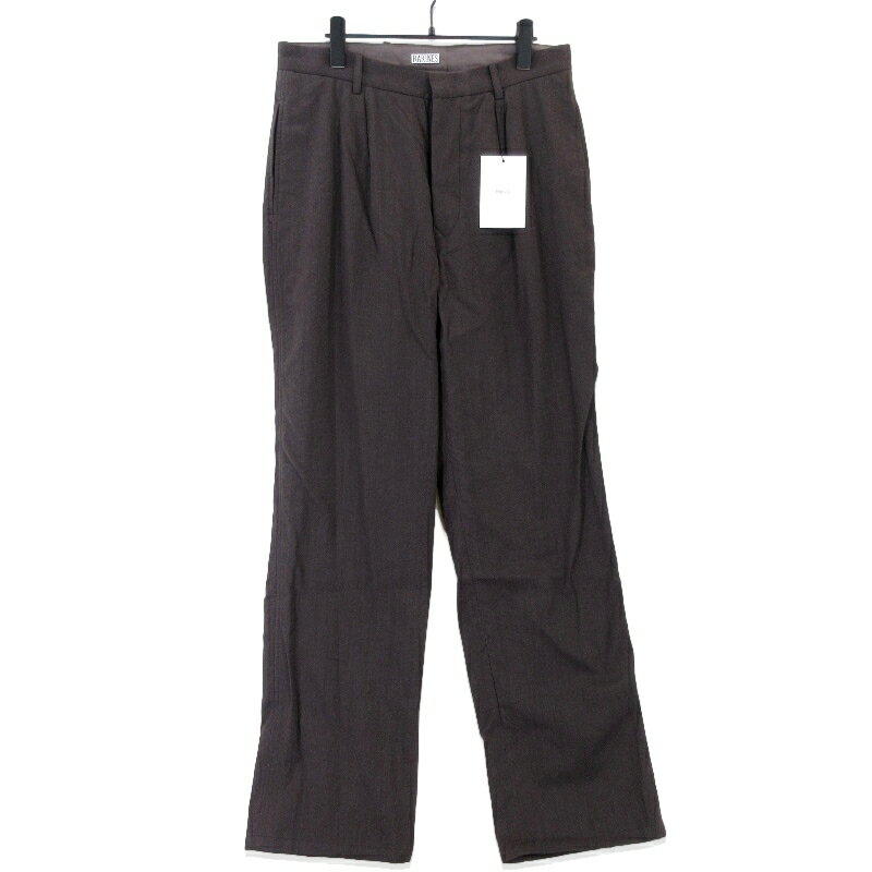 【中古】未使用 RAKINES ラキネス Crepe pinhead R-pants 17S22HN121P クリープ ピンヘッド ワークパンツ ブラウン 2 タグ付きスラックスメンズ 20019879