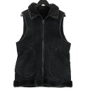 【中古】DEVOA デヴォア レザーベスト スエード Baby Lam Mouton Vest 羊革 日本製 ブラック 黒 3メンズ 71011577