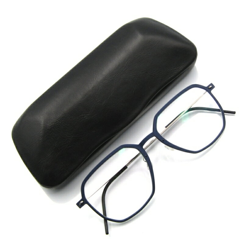 【中古】未使用 LINDBERG リンドバーグ メガネフレーム NOW 6642 デンマーク製 多角形 ナウ コンビ D18/P10 マットブルー/シルバー メガネ 眼鏡 サングラス50018853