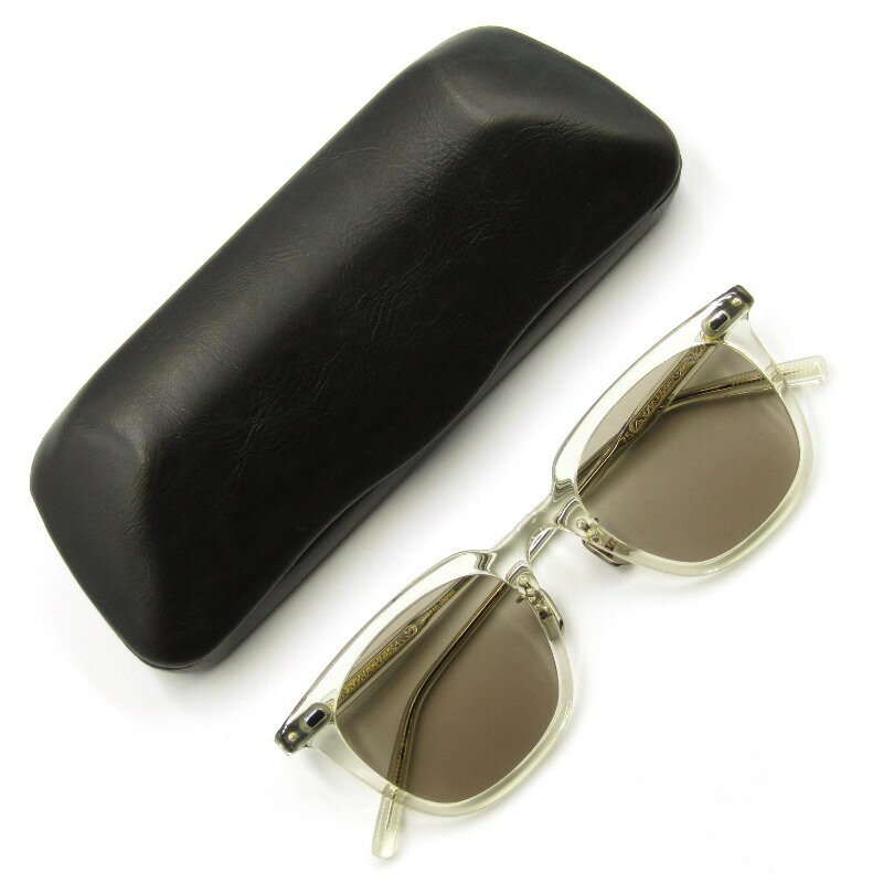 【中古】美品 EYEVAN7285 アイヴァン7285 サングラス MODEL.755 日本製 スクエア サンプラチナ飾りカシメ 415 クリアライトグレー メガネ 眼鏡 サングラス 65007364