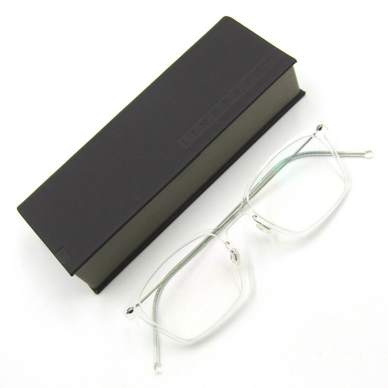 【中古】未使用 LINDBERG リンドバーグ メガネフレーム NOW 6536 デンマーク製 ナウ C01/30 クリア/ ライトブルーグリーンウェリントン コンビ メガネ 眼鏡 サングラス 65007365