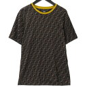 【中古】FENDI フェンディ ズッカクルーネックTシャツ FY0936 A6ZU 総柄 半袖 イタリア製 ブラウン XSメンズ 71012108