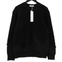 【中古】未使用 MAHITO MOTOYOSHI マヒトモトヨシ LOW GAUGE KNIT SWITCHING PULLOVER MD-PL7012 ブラック 黒 M タグ付きローゲージニット スウェット ウール コットンメンズ 71012163