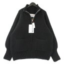 【中古】未使用 barbell object × KANATA バーベルオブジェクト hn knit bo-24a-cx01 カナタ カウチンニット ブラック 黒 F タグ付き ハンドニット カナダ製 ウール メンズ 70016649(4)
