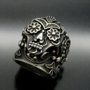 【中古】美品 Curtis Pete ナバホ族 リング シュガースカル カーティスピート Sugar Skull Ring メンズ レディース 指輪 18号 イ...