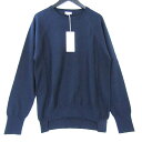 【中古】未使用 MAATEE&SONS マーティーアンドサンズ CREW NECK SWEATER MT5103-0103 ニット コットン セーター ネイビー 2 タグ付き 日本製 メンズ 37000156(4)