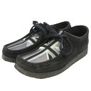 【中古】Clarks クラークス UK6.5G Wallabee 26169641 ユニオンジャック刺繍 リミテッドエディション ストアオープン記念 ブラック ...