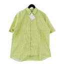 【中古】未使用 SOFTHYPHEN ソフトハイフン COTTIN LINEN STRIPE S/S SHIRT MGMFB221081 半袖シャツ ストライプ YELLOW 2 タグ付き ショートスリーブ リネン 日本製 メンズ 37000253(4)