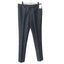 【中古】未使用 PS Paul Smith ピーエス ポールスミス トラウザースパンツ PP-SL-48232 PALM TREE JACQUARD 16AW ネイビー Mパームツリー柄 ジャガード 日本製 総柄 未加工 ノータックメンズ 27110272